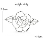 Openwork Rose with Two Leaves Brooch