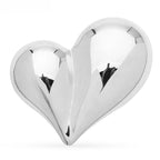 Polished Asymmetric Heart Brooch — Silver