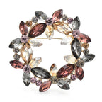 Marquise Jewel Flower Wreath Brooch
