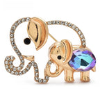 Mother and Baby Elephant Duo Brooch original white background product photo