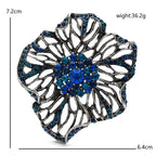 Large Openwork Flower with Rhinestone Center Brooch dimensions and weight
