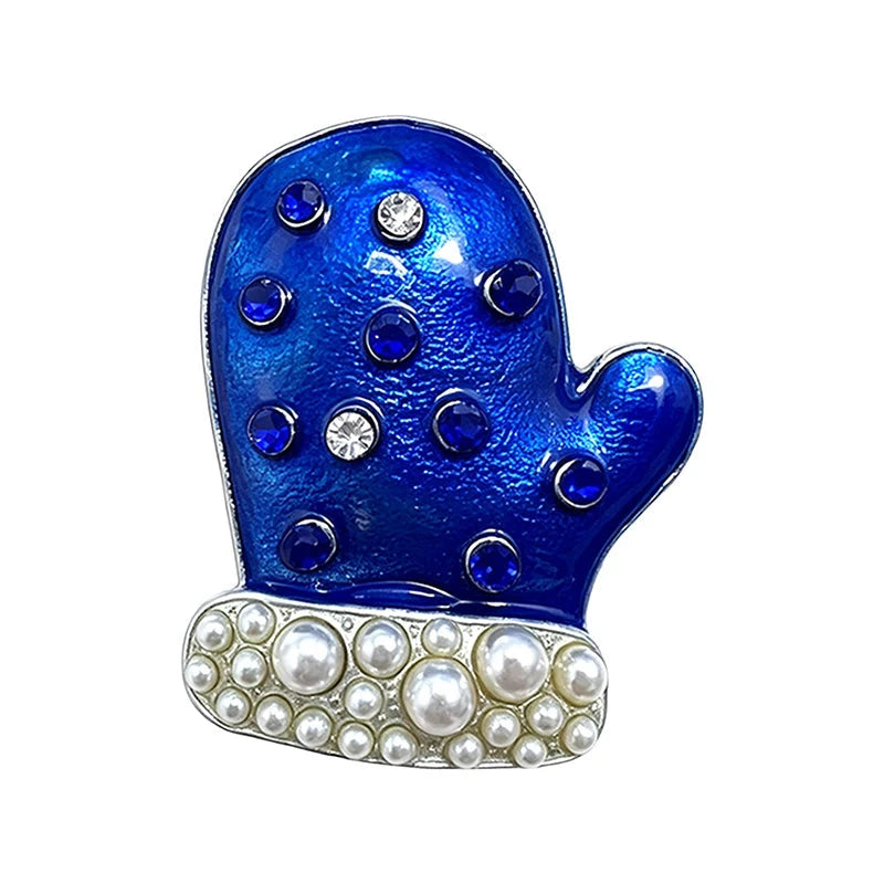 Christmas Mitten with Pearl-Look-Accent Cuff Brooch original white background variant photo