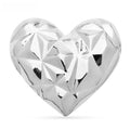 Faceted Metal Heart Brooch — Silver