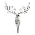 Faceted Crystal-Look Stag Brooch