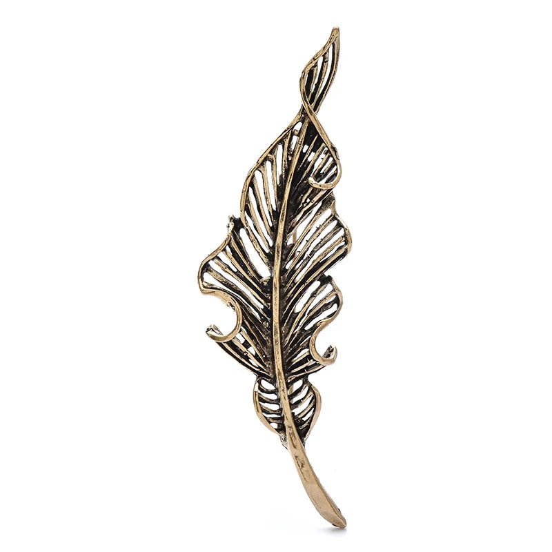 Vintage Openwork Feather Brooch original white background product photo