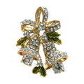 Sparkling Christmas Bells with Bow Brooch original white background product photo