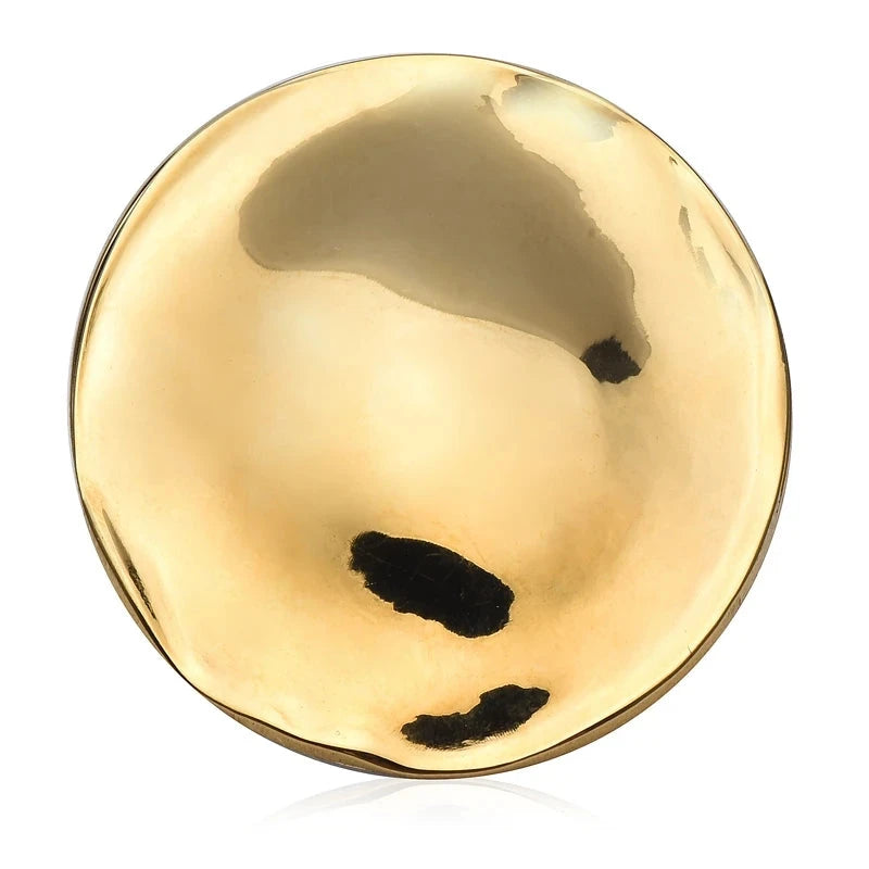 Polished Domed Circle Brooch — Gold