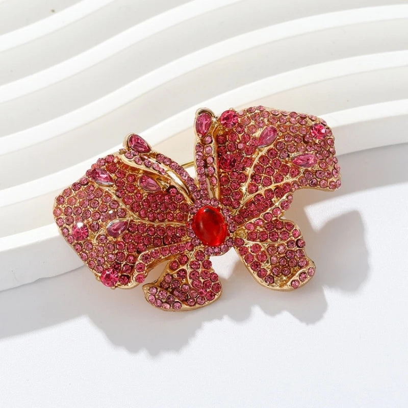 Rhinestone Petal Cluster Brooch