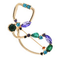 Jeweled Stethoscope with Colorful Stone Accents Brooch — Gold