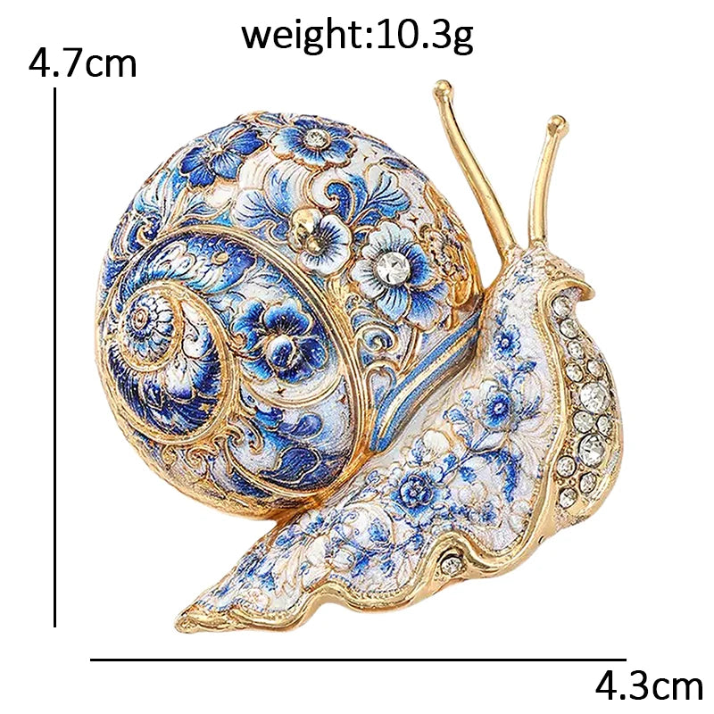 Floral Spiral Shell Snail Brooch
