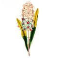 Enamel Lavender Flower Sprig Brooch — Orange