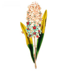 Enamel Lavender Flower Sprig Brooch — Orange