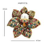 Vintage Pearl-Look Floral Rosette Brooch
