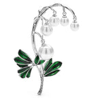 Pearl-Look Bell Flower Branch Brooch — Silver