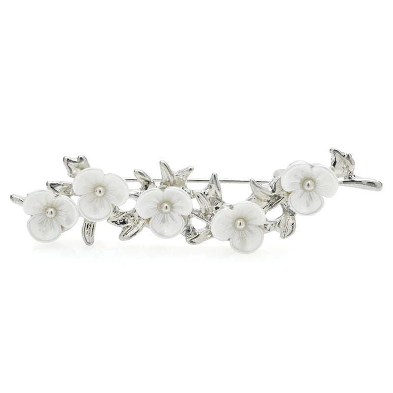 Pearl-Look Flower Garland Brooch