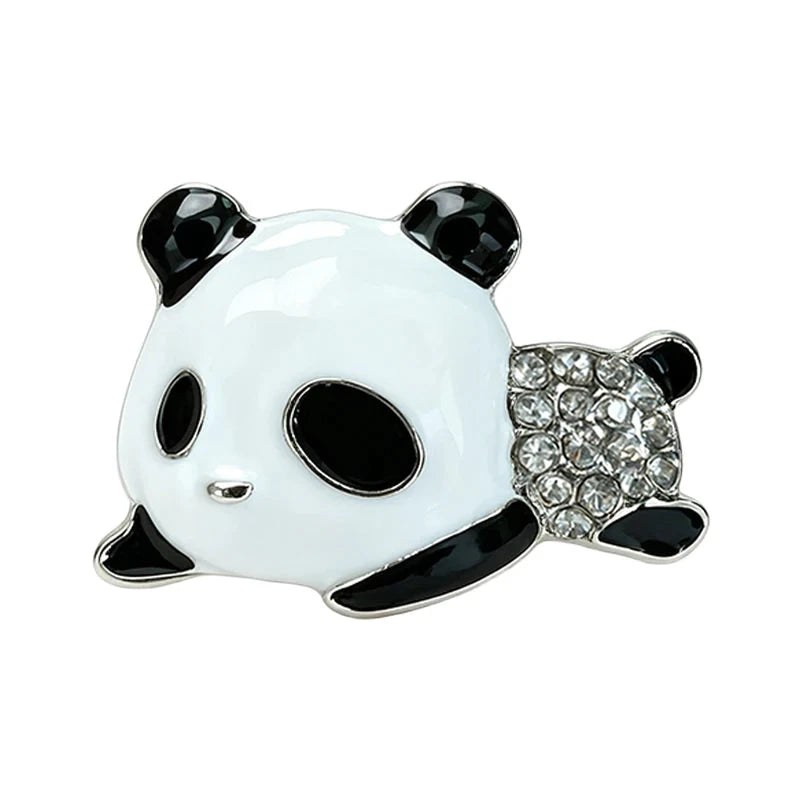 Playful Panda with Sparkling Body Brooch original white background product photo