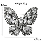 Oval Faceted Wing Butterfly Brooch
