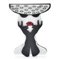 Acrylic Woman with Hat and Bow Brooch — Black