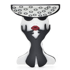 Acrylic Woman with Hat and Bow Brooch — Black