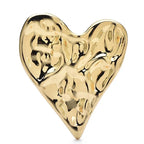 Hammered Stainless Steel Heart Brooch — Gold