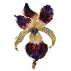 Enamel Orchid with Rhinestone Arched Petals Brooch original variant product photo