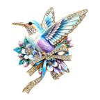 Hummingbird with Floral Bow Brooch original white background product photo