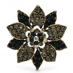 Faceted Rhinestone Sunflower Brooch — Multicolor