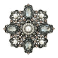 Baroque Faceted and Pearl-Look Accent Medallion Brooch original white background product photo