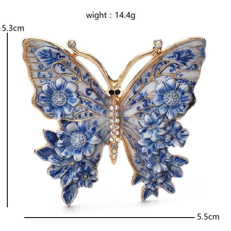 Floral Butterfly Brooch — dimensions