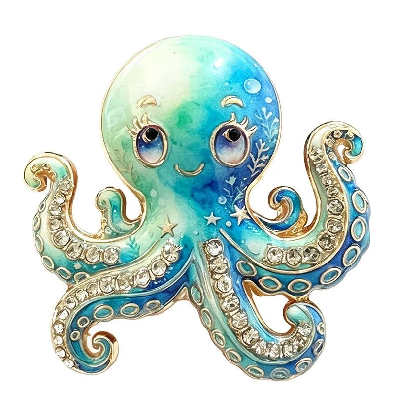 Smiling Octopus Design Brooch original white background product photo