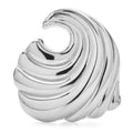 Sculptural Ocean Wave Brooch — Silver