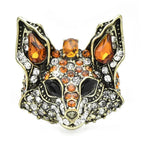 Jeweled Fox Face Brooch — Jeweled Fox Face