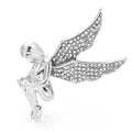 Seated Angel with Jeweled Wings Brooch