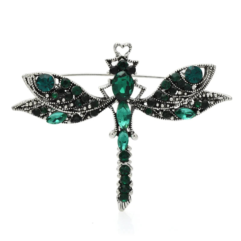 Vintage Dragonfly with Marquise Jewel Wings Brooch