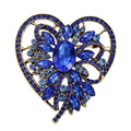 Faceted Flower in Open Heart Brooch original white background product photo
