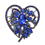 Faceted Flower in Open Heart Brooch original white background product photo