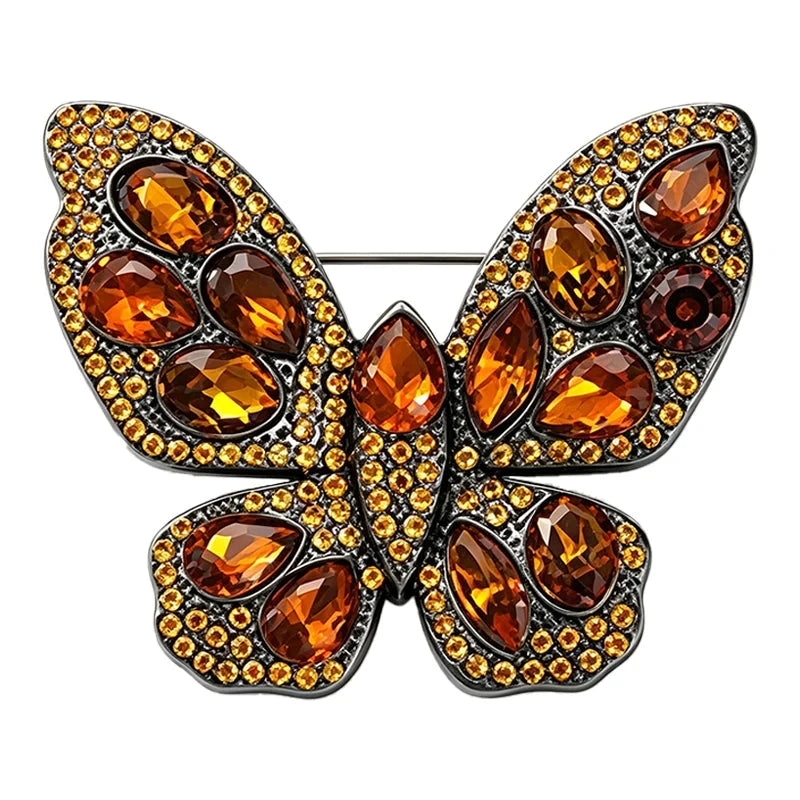 Oval Faceted Wing Butterfly Brooch original white background product photo