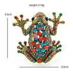 Vintage Jeweled Frog Brooch