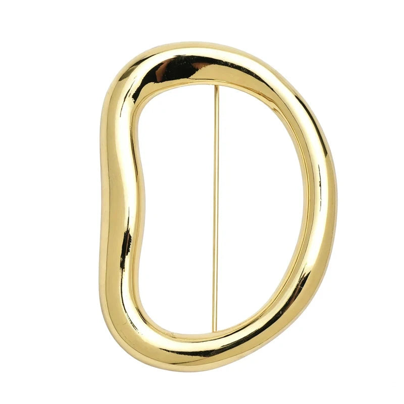 Minimalist Rounded Oval Frame Brooch