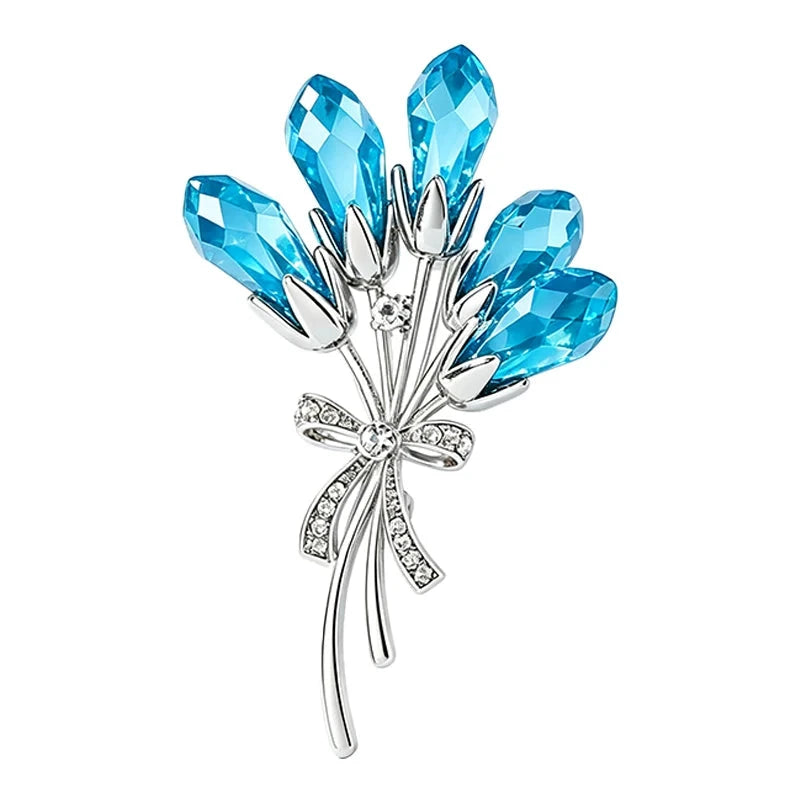 Faceted Faceted Flower Bouquet Brooch original white background product photo