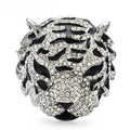 Rhinestone Tiger Face with Green Eyes Brooch original variant product photo
