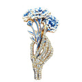 Skeleton Hand Holding Flower Bouquet Brooch original white background product photo