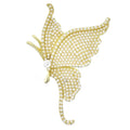 Pearl-Look Butterfly Brooch — Gold
