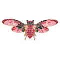 Patterned Enamel Winged Insect Brooch — Pink