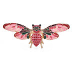 Patterned Enamel Winged Insect Brooch — Pink