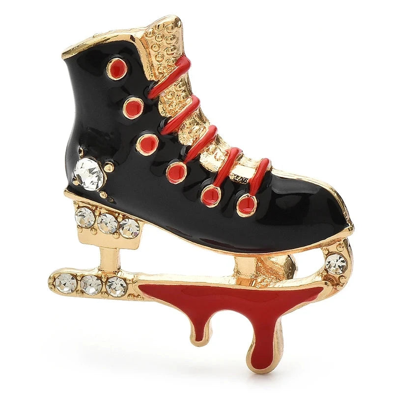 Lace-Up Enamel Ice Skate Brooch original variant product photo