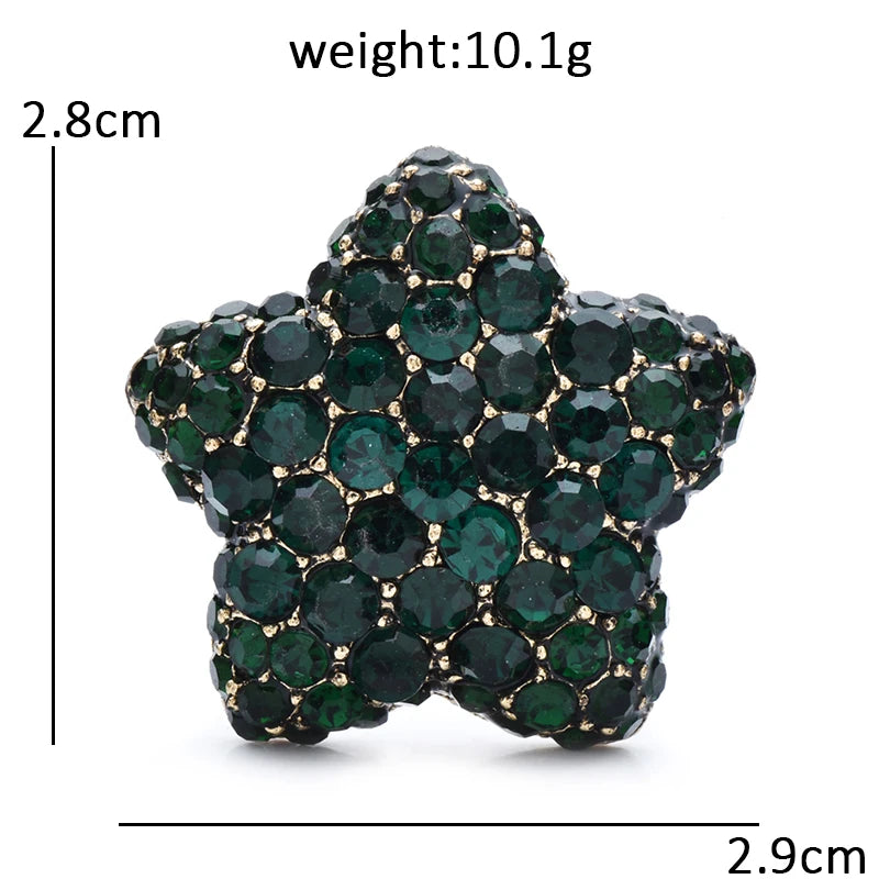 Multicolor Rhinestone Star Brooch