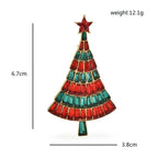 Tiered Crystal-Look Christmas Tree Brooch