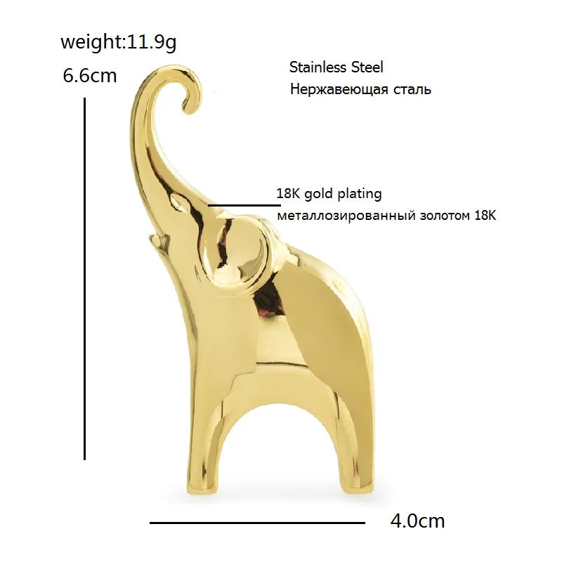 Polished Elephant Silhouette Brooch