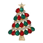 Star-Topped Christmas Tree with Sparkling Garlands Brooch original white background product photo